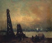 Robert Henri Derricks on the North River china oil painting artist